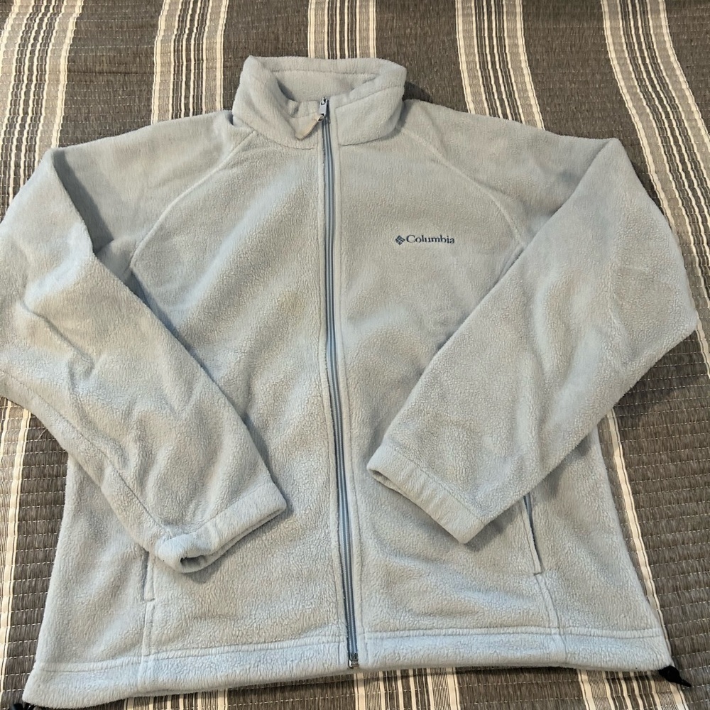 Columbia Light Blue Fleece Jacket size small